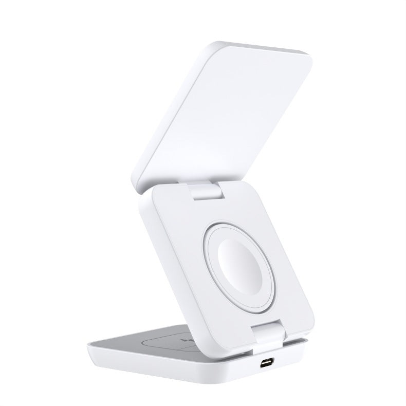 Magnetic Suction Wireless Charging & Folding Phone Holder – 15W Fast Charger with Adjustable Stand