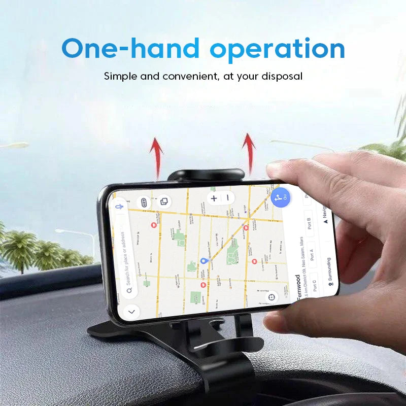 360° Dashboard Car Mobile Phone Holder – Clip-On Auto Mount for iPhone, Samsung, Xiaomi & GPS Devices