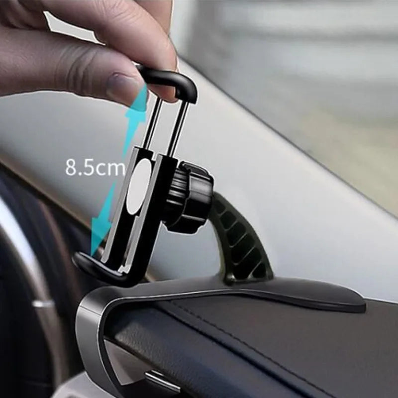 360° Dashboard Car Mobile Phone Holder – Clip-On Auto Mount for iPhone, Samsung, Xiaomi & GPS Devices